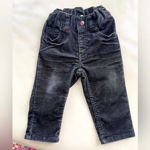 $7 💥NEW Rockstar Charcoal Corduroy Pants, Whiskers, Red Star Details